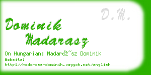 dominik madarasz business card